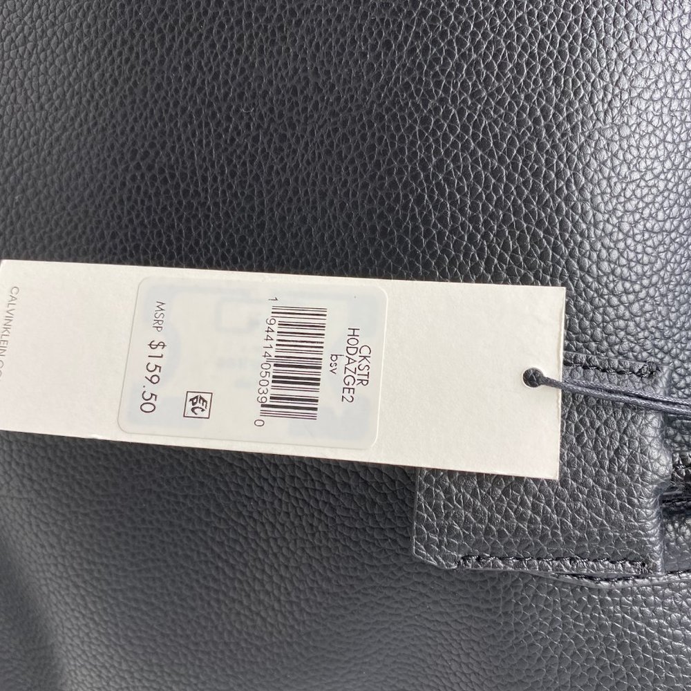 😳SALE😳 Calvin Klein Pebble Small Tote Bag Black Top Zip W H0DAZGE2 - Picture 6 of 6